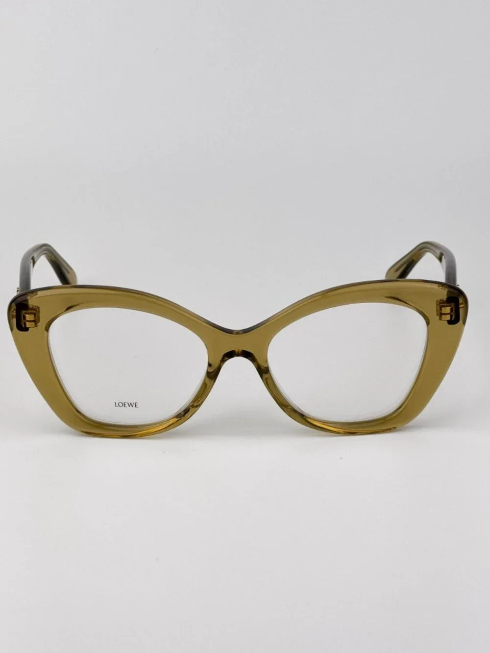 Loewe CURVY Women Eyeglasses – Dark Green Cat Eye Frame (LW50067I 096)